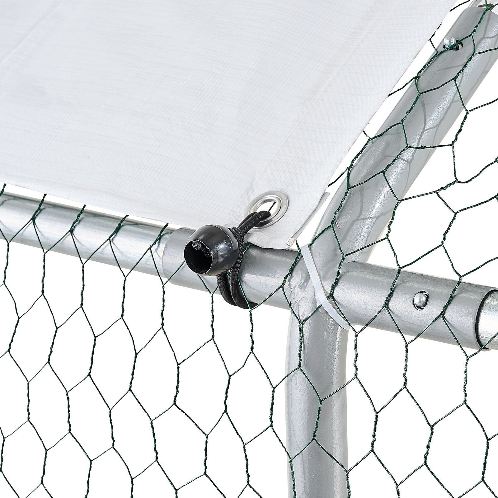 Metal Walk-in Chicken Coop With Waterproof Roof Cover_voghion.com